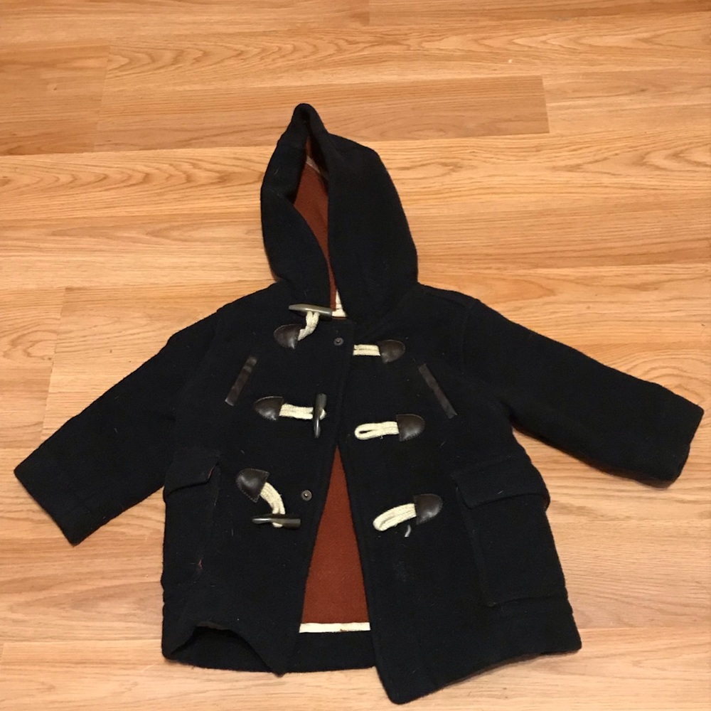 Zara baby toggle peacoat cost unisex hood 9-12 m